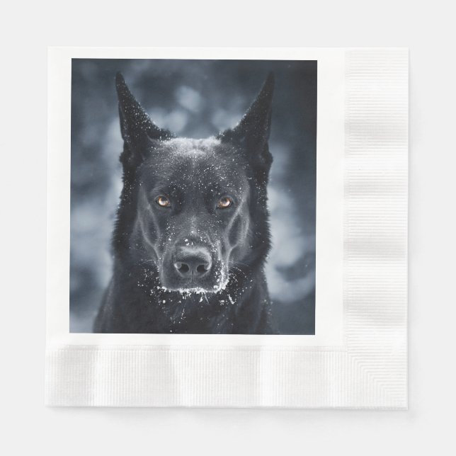 Serviette En Papier Black German Shepherd (Devant)
