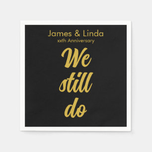 Serviette En Papier Black Gold Anniversaire de la fête Serviette Nous