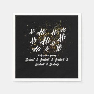 Serviette En Papier Black Gold Group Friends Joint Anniversaire