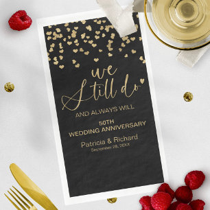 Serviette En Papier Black Gold Nous Faisons Toujours Mariage Vow Renou