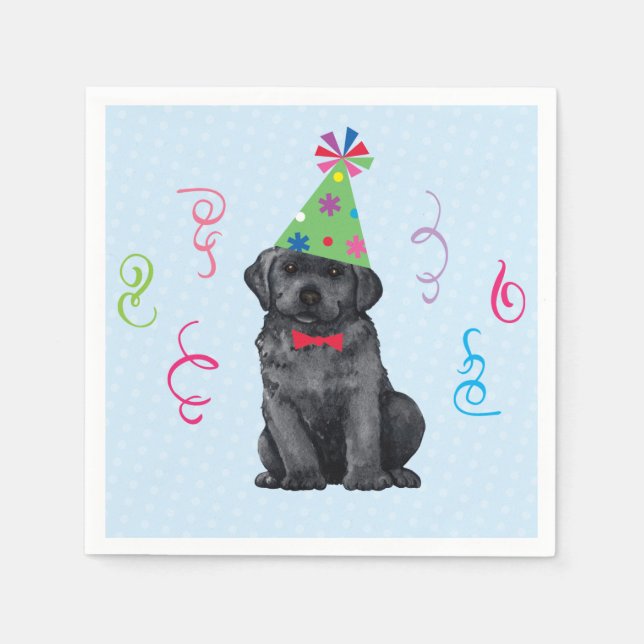 Serviette En Papier Black Lab de fête d'anniversaire (Devant)