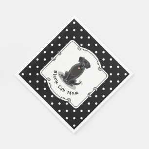 Serviette En Papier Black Lab Maman (Labrador Retriever Maman) Chien M