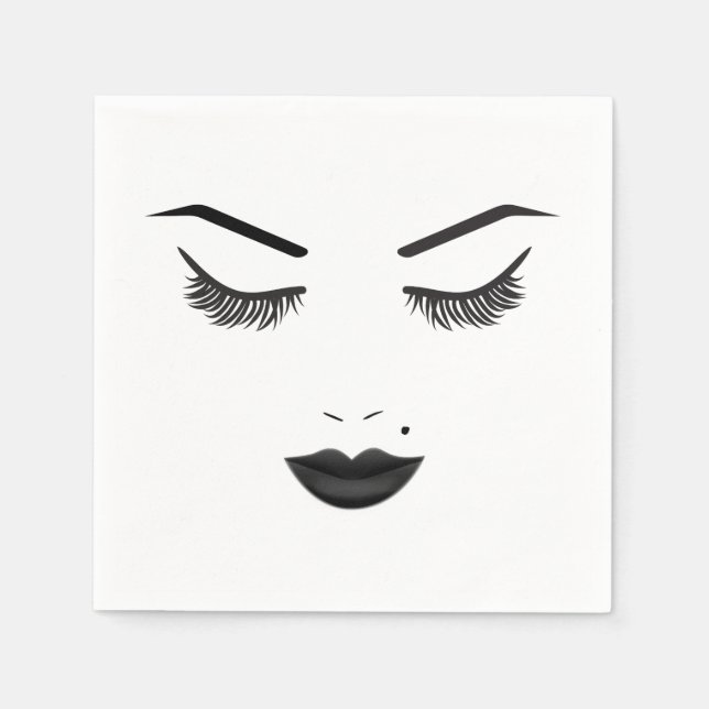 Serviette En Papier Black Lips maquillage visage sourcils lèvres glam  (Devant)
