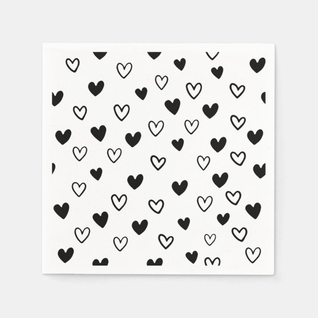 Serviette En Papier Black Love Valentine Day (Devant)