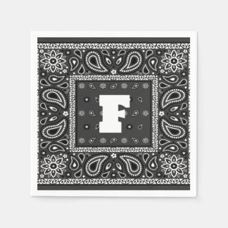 Serviette En Papier Black Paisley Bandana Anniversaire Hip hop Rap Éca