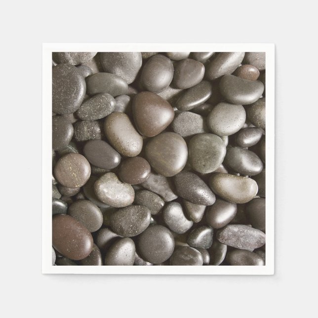 Serviette En Papier Black River Rock Nature Zen Pebble (Devant)