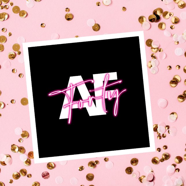 Serviette En Papier Black Rose Quarty AF 40th Birthday Paper Napkins (Créateur téléchargé)