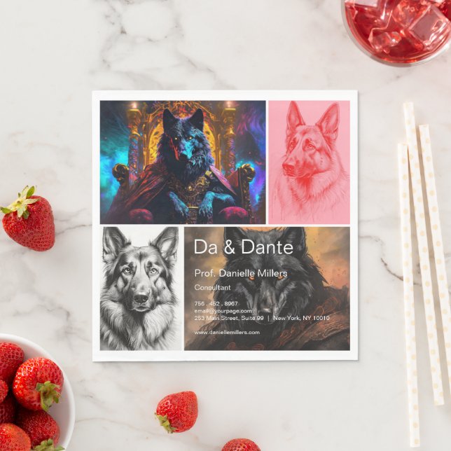 Serviette En Papier Black Shepherd Dog Paper Napkin (En situation)