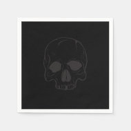 Serviette En Papier Black Skull Rock Star Cool Black Birthday Party