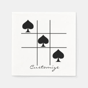 Serviette En Papier Black Spades Tac Toe Thunder_Cove