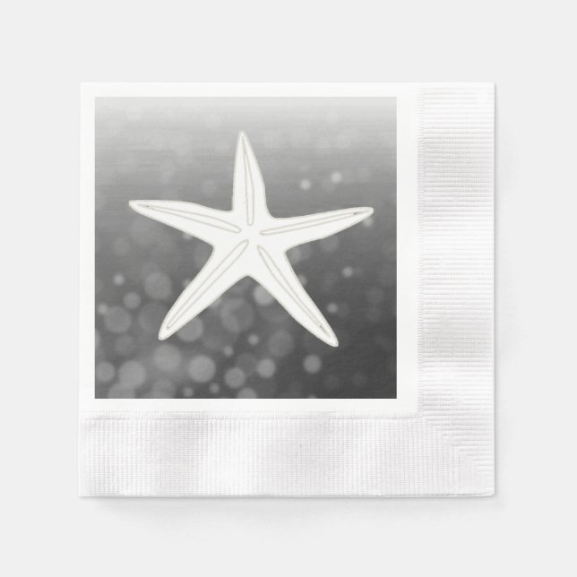 Serviette En Papier Black Starfish Beach Mariage à thème Napkins (Devant)
