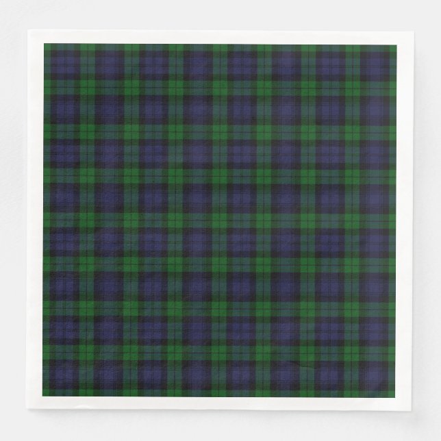 Serviette En Papier Black Watch Tartan Plaid Scottish Plaid Motif (Devant)