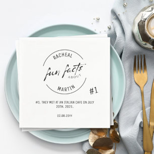 Serviette En Papier Black White Chic Moderne Fun Fun Fun Fun Mariage