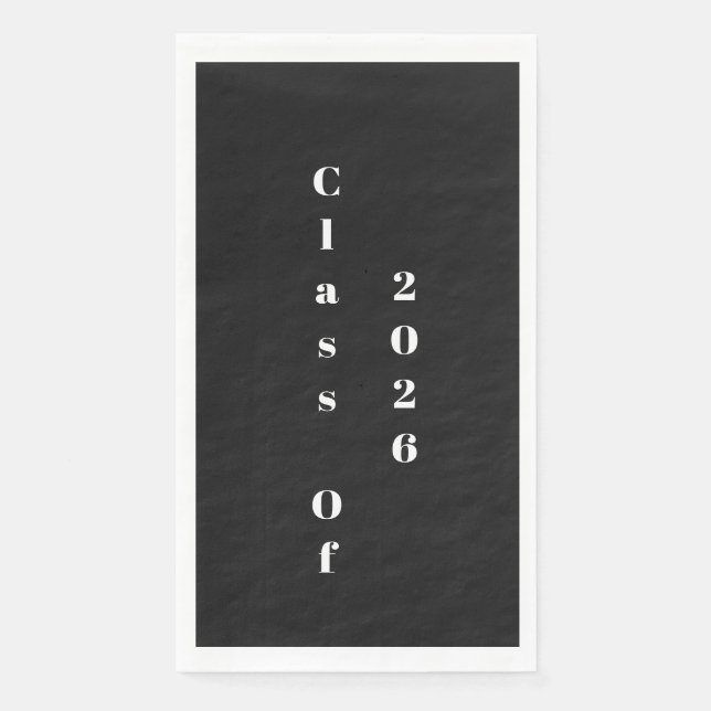 Serviette En Papier  Black White Class Of 2026 Graduation Party (Devant)