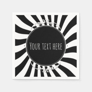 Serviette En Papier Black White Fun Whimstripes Halloween Party