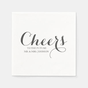 Serviette En Papier Black White Future M & Mme Nom Mariage