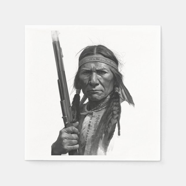 Serviette En Papier Black & White Geronimo (Devant)