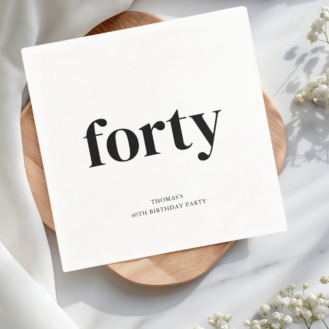 Serviette En Papier Black & White Quarty 40e anniversaire (Créateur téléchargé)