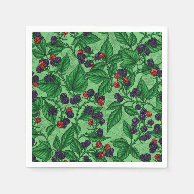 Serviette En Papier Blackberry en vert (Devant)