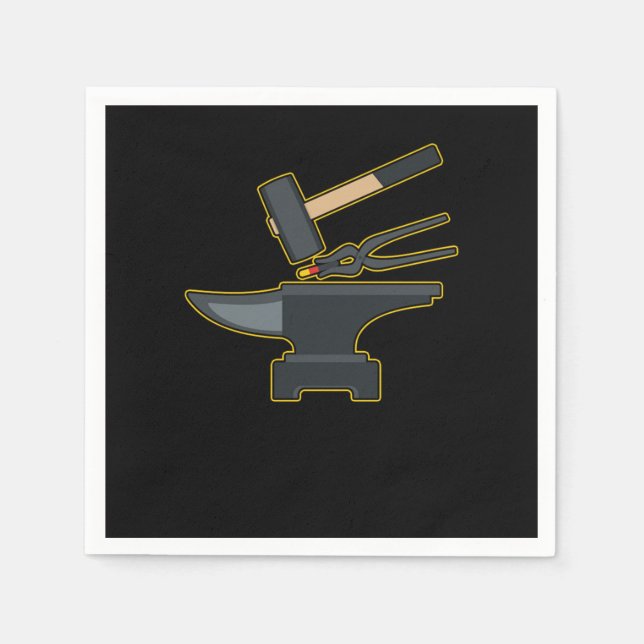 Serviette En Papier Blacksmiith Tools Hammer Anvil Forge Farrier Gift (Devant)
