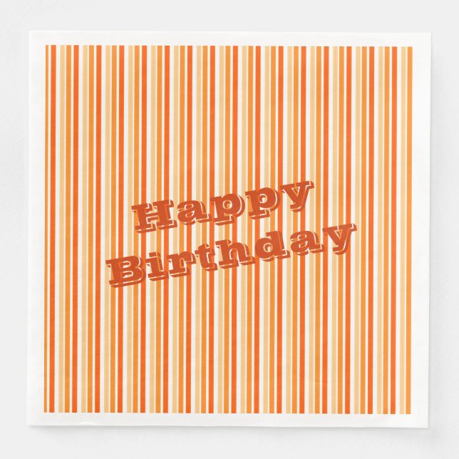 Serviette En Papier Blanc avec bande orange (Devant)