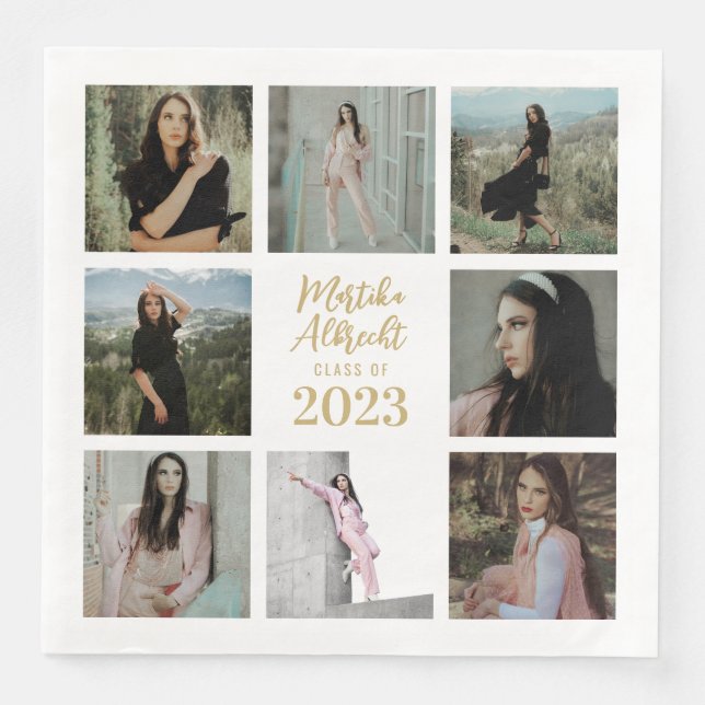 Serviette En Papier Blanc classique et simple | Diplôme photo (Devant)