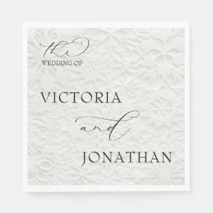 Serviette En Papier Blanc d'hiver & noir Simple Élégant