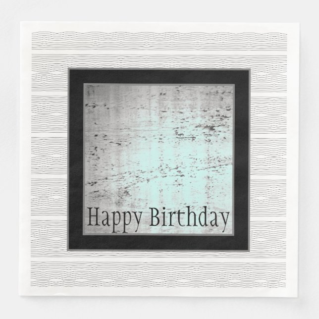 Serviette En Papier Blanc Noir Moderne Et Gris (Devant)