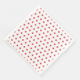 SERVIETTE EN PAPIER BLANC PATRIOTIQUE AVEC ÉTOILES ROUGES
