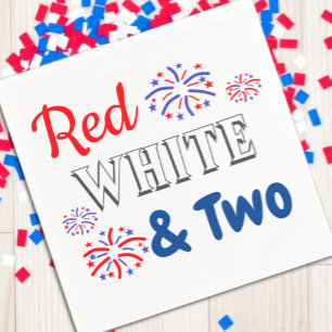 Serviette En Papier Blanc rouge et deux ans