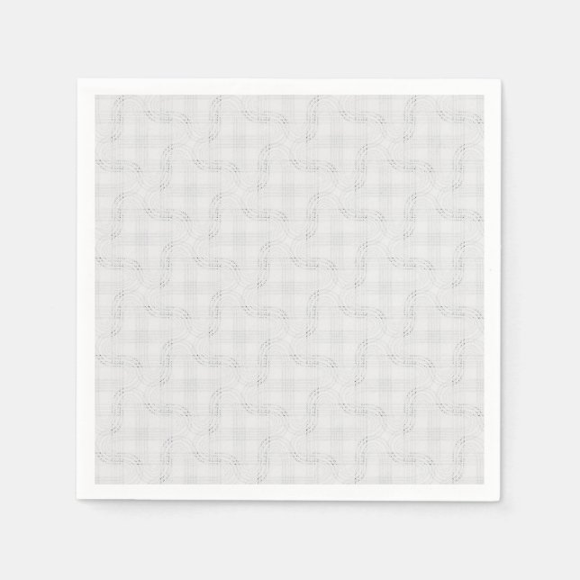 Serviette En Papier Blanc solide texturé. (Devant)