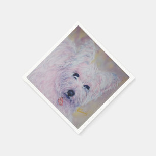 SERVIETTE EN PAPIER BLANC WESTY HIGHLAND PAPIER NAPKINS