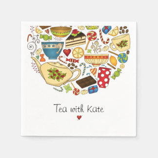 Serviette en papier blanche personnalisée Thé & Tr