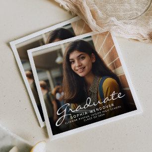 Serviette En Papier Blancs 2025 Photo Graduation Party