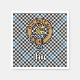 Serviette En Papier Blason de Clan Haig sur tartan à carreaux