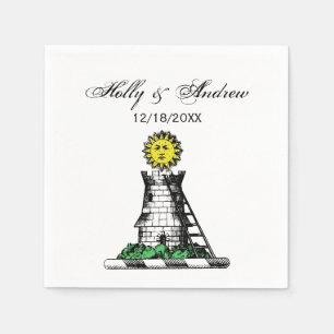 Serviette En Papier Blason héraldique médiéval vintage emblème de chât