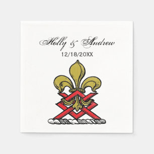Serviette En Papier Blason Héraldique Rouge et Or Préparatoire Emblème