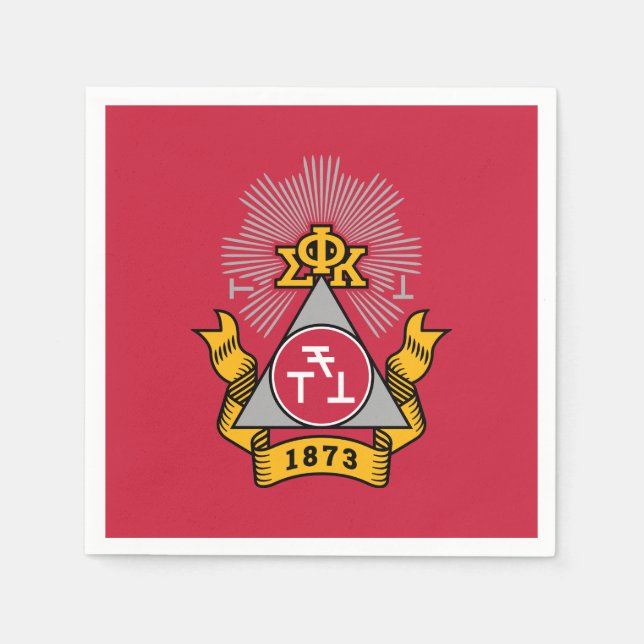 Serviette En Papier Blason Phi Sigma Kappa (Devant)