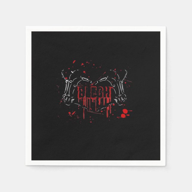 Serviette En Papier Blegh Breakdown, Skeleton Heart Hands, Emo Band, S (Devant)