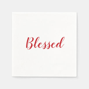 Serviette En Papier Blessé rouge blanc script mignon papier d'action d