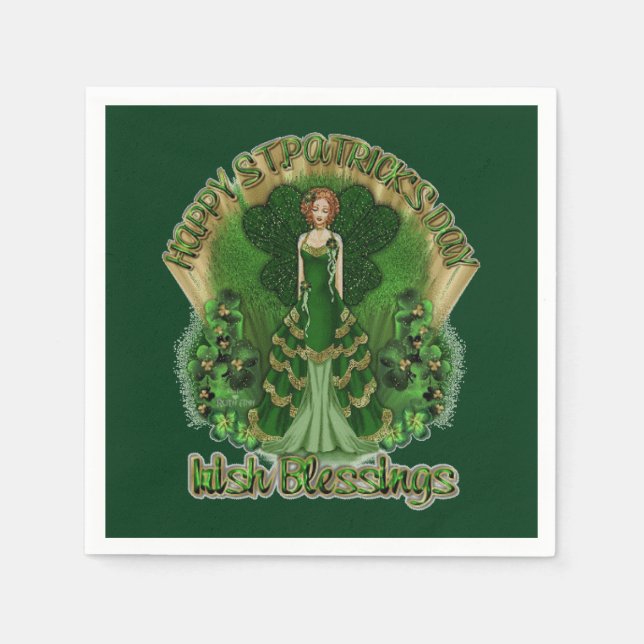 Serviette En Papier Blessures irlandaises Saint Patrick's Day Napkins (Devant)