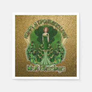 Serviette En Papier Blessures irlandaises St Patrick's Day Gold Napkin