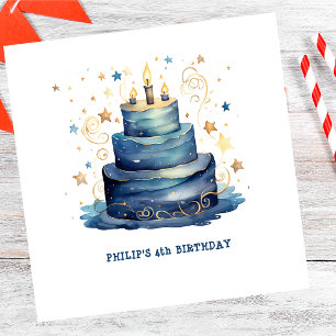Serviette En Papier Bleu Anniversaire gâteau anniversaire