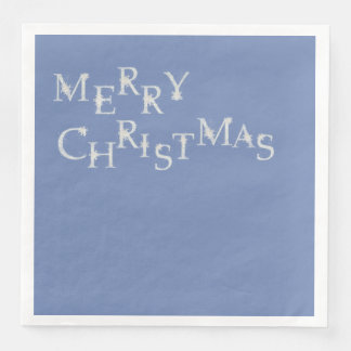 Serviette En Papier Bleu avec flocon de neige Joyeux Noël