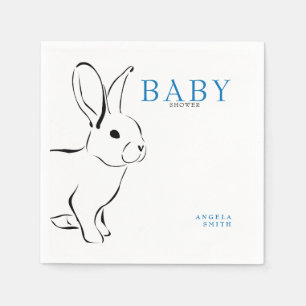 Serviette En Papier Bleu Baby shower Bleu Bleu Bunny