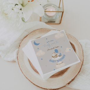 Serviette En Papier Bleu Bear Balloons Baby shower garçon