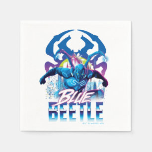 Serviette En Papier Bleu Beetle Rétrowave Ville coucher du soleil
