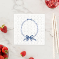 Bleu Blanc À pois Vintage Élégant 