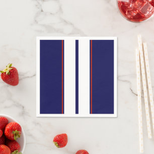 Serviette En Papier Bleu, blanc et rouge Classy