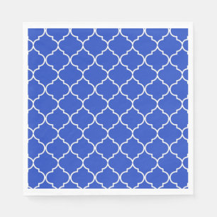 Serviette En Papier Bleu & Blanc Méditerranéen Motif marocain